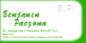 benjamin paczona business card